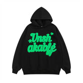 Foam Letter Printed Hoodie Men - pluto essentials 