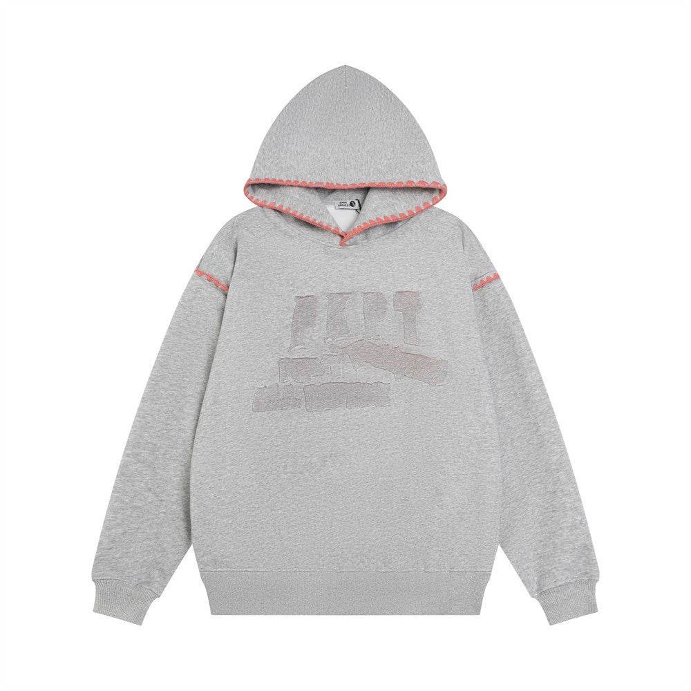 Embroidered Lace Hooded Sweater For Men - pluto essentials 