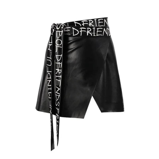 PU Leather Irregular Skirt Peplum Belt Personlity Women Waist Belts Waistband Slim Streetwear Elegant Ladies Corsets - pluto essentials 