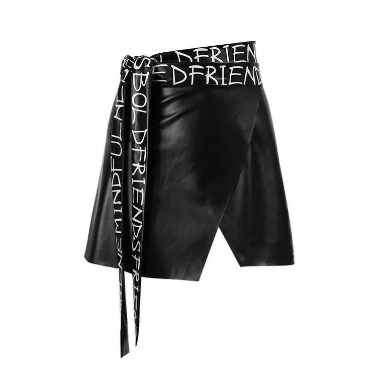 PU Leather Irregular Skirt Peplum Belt Personlity Women Waist Belts Waistband Slim Streetwear Elegant Ladies Corsets - pluto essentials 