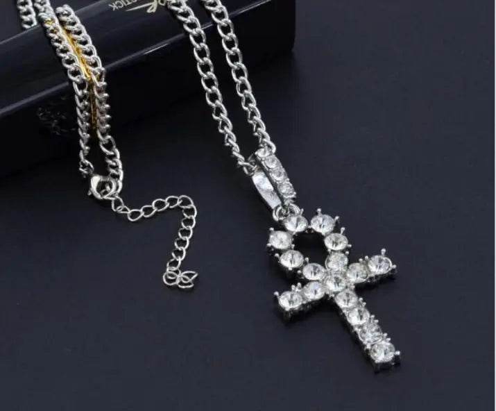 Men And Women Hip Hop Classic Diamond Cross Necklace - pluto essentials 