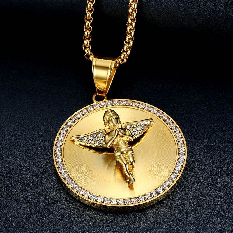 HIPHOP Zircon Angel Necklace - pluto essentials 