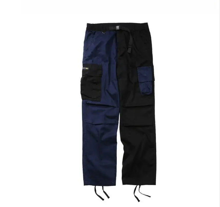 Contrasting color big pocket cargo pants - pluto essentials 
