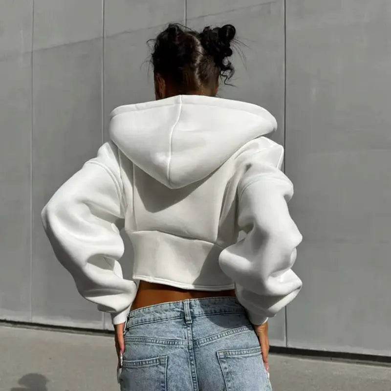 Zipper Hoodie Cardigan Y2K Ins Fashion Street Long Sleeve Corset Jacket Women Clothing - pluto essentials 