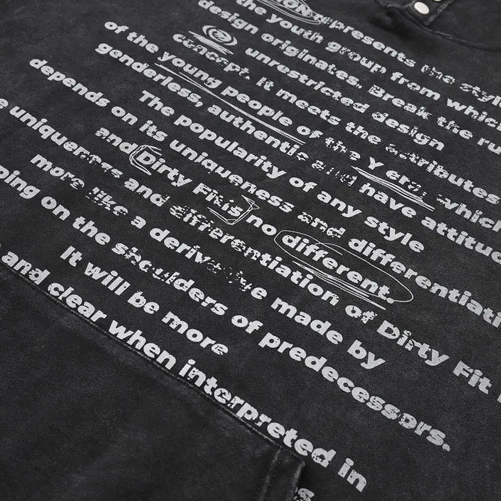 English Letters Printed Hoodie Men - pluto essentials 