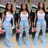 street trend flared denim pants - pluto essentials 