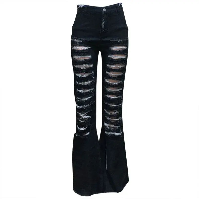 street trend flared denim pants - pluto essentials 