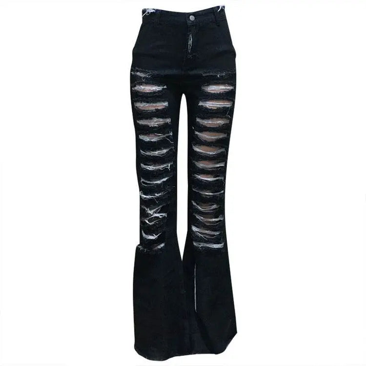 street trend flared denim pants - pluto essentials 