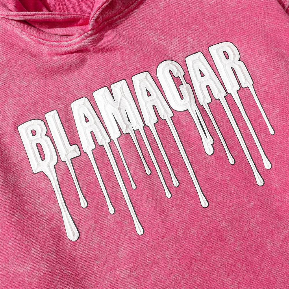 Fashion Wash Letters Printed Hoodie Men - pluto essentials 