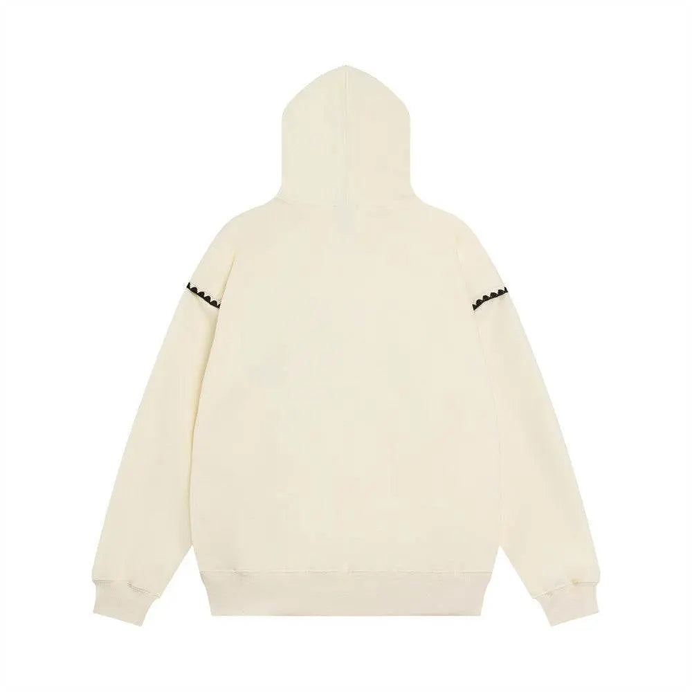 Embroidered Lace Hooded Sweater For Men - pluto essentials 