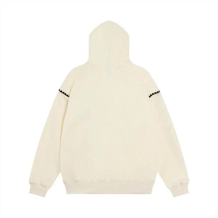 Embroidered Lace Hooded Sweater For Men - pluto essentials 