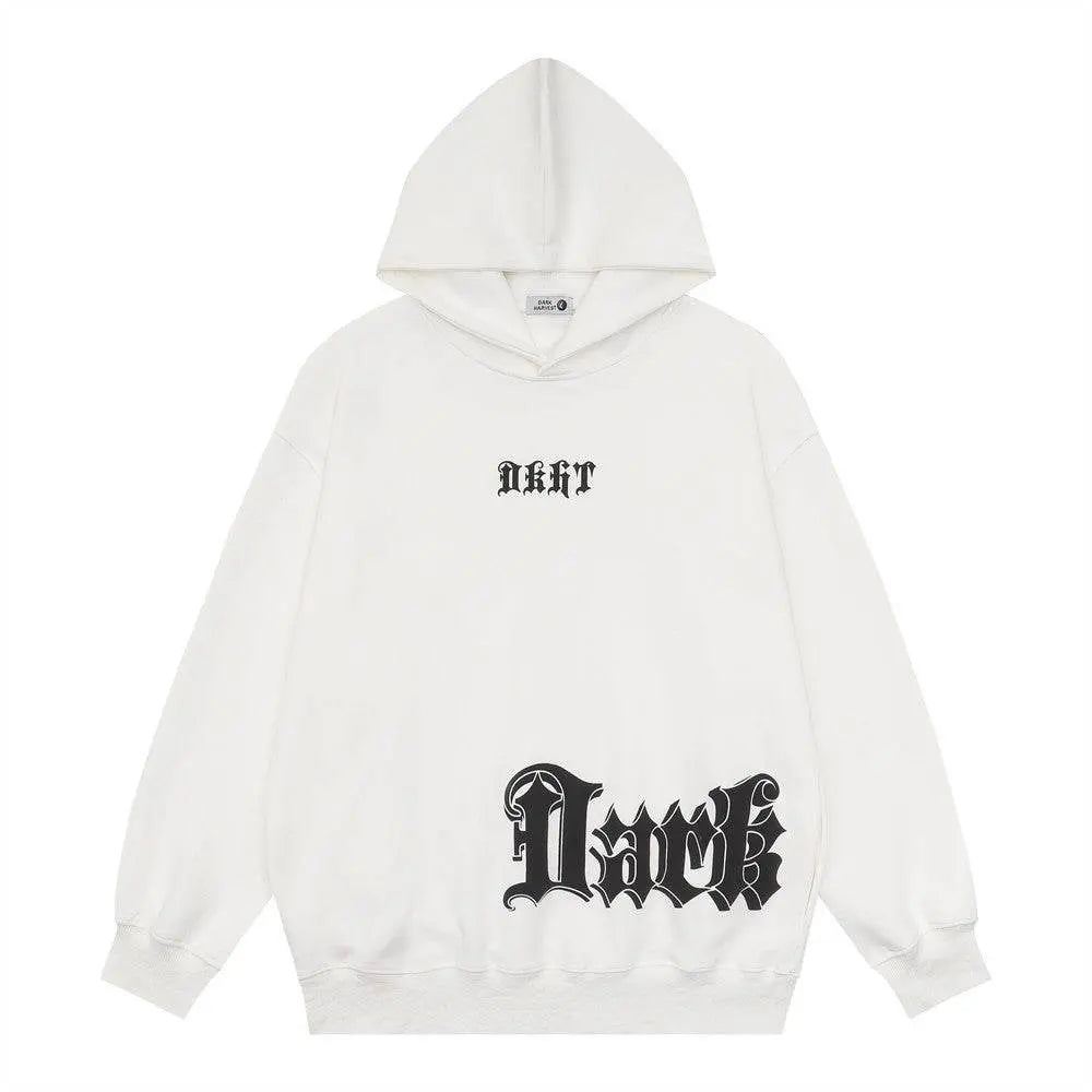 Gothic Letter Printed Hoodie Men - pluto essentials 