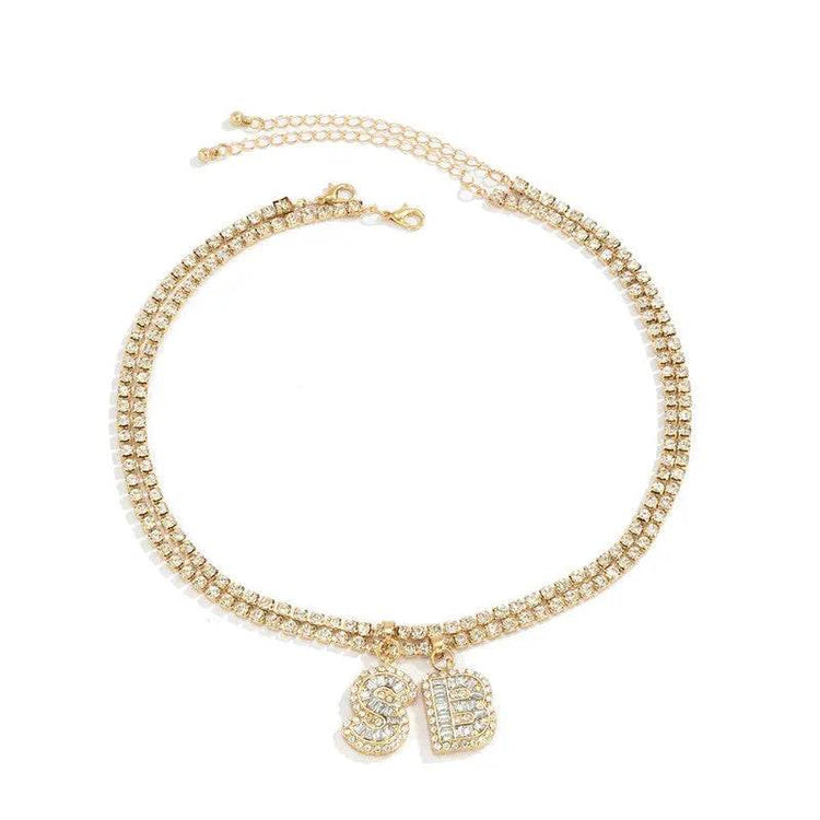 Hip-hop Hipster Diss Full Diamond Stacking Necklace Women - pluto essentials 