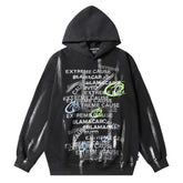 Fashion Letter Graffiti Printed Hoodie Men - pluto essentials 