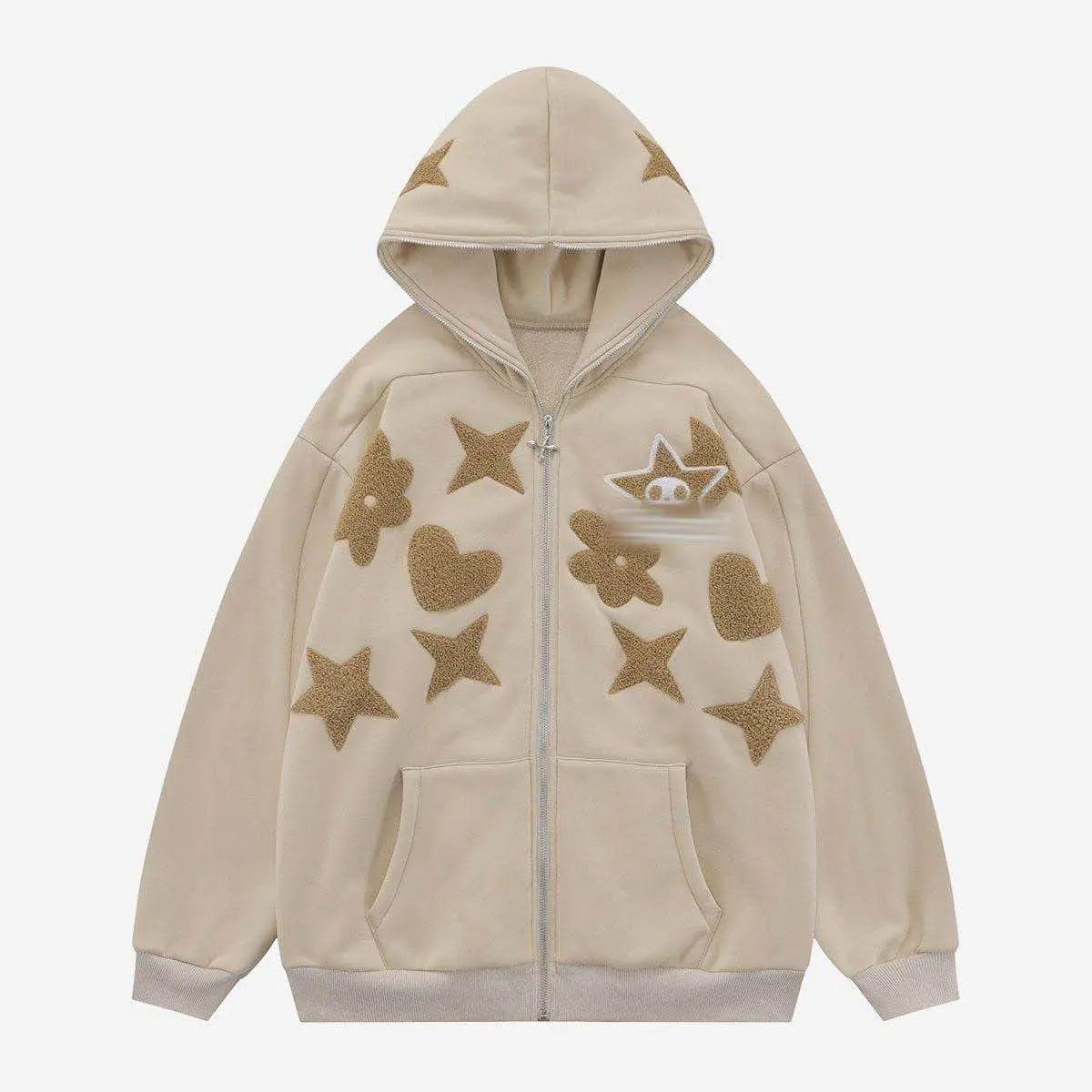 Harajuku Y2g Street Sweatshirt Hiphop Towel Embroidery Cardigan Hoodie - pluto essentials 