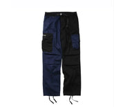 Contrasting color big pocket cargo pants - pluto essentials 
