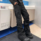 Essential Black Cargo Trousers - pluto essentials 