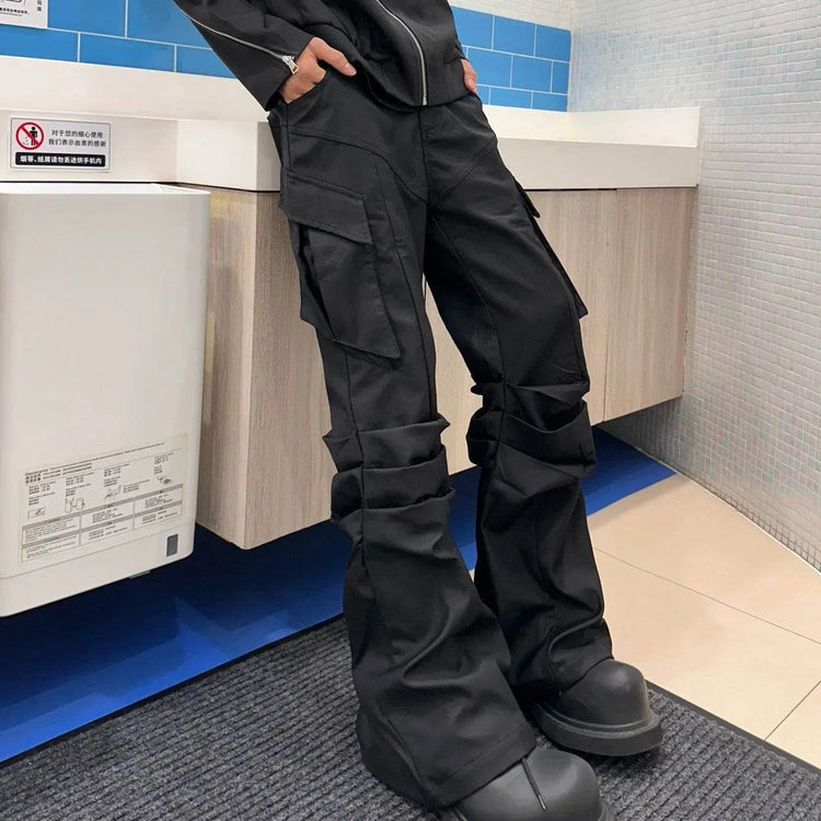 Essential Black Cargo Trousers - pluto essentials 