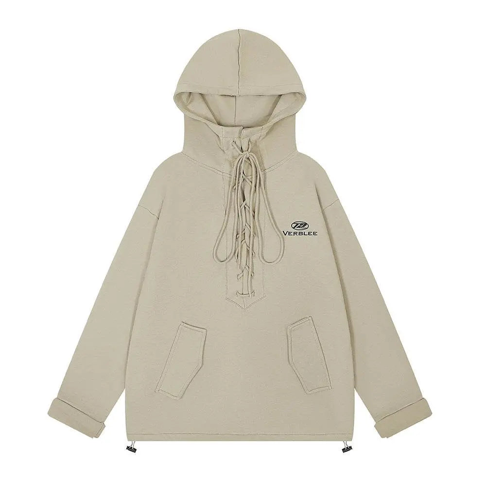 Drawstring Lace Hooded Sweater Men - pluto essentials 