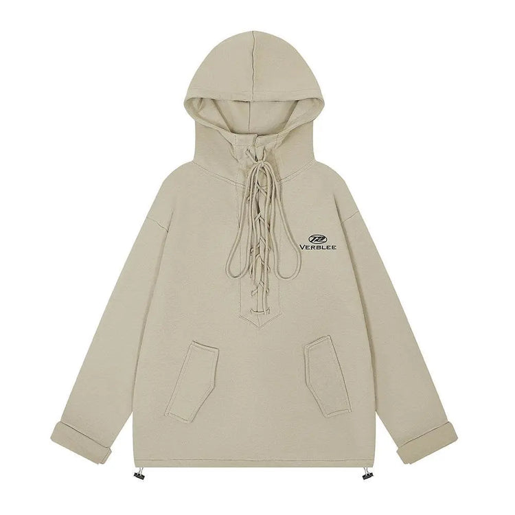 Drawstring Lace Hooded Sweater Men - pluto essentials 