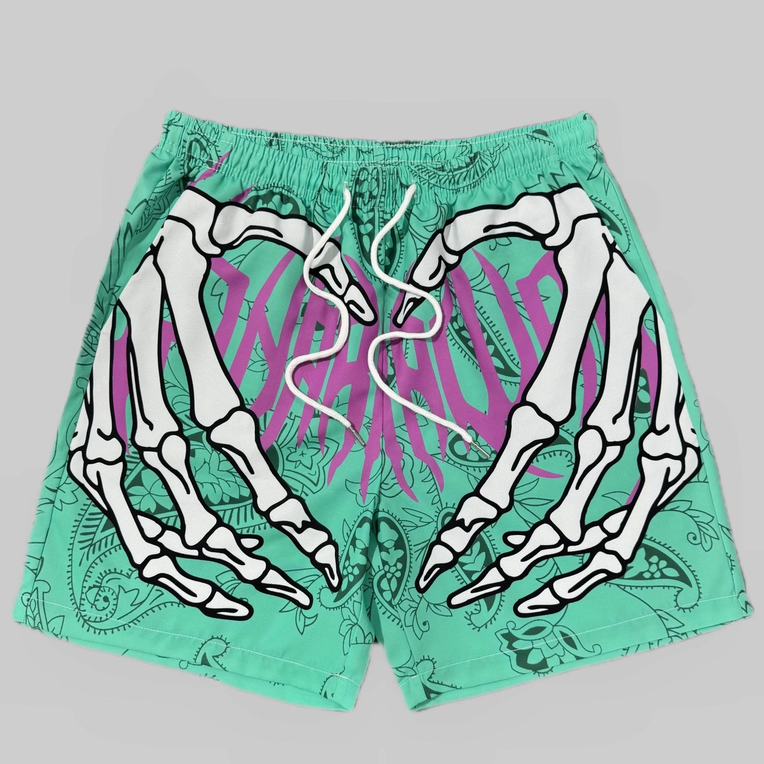skeleton hand custom shorts - pluto essentials 