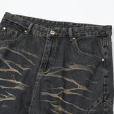 Real Shot American Street High Street Personality Denim Trousers - pluto essentials 