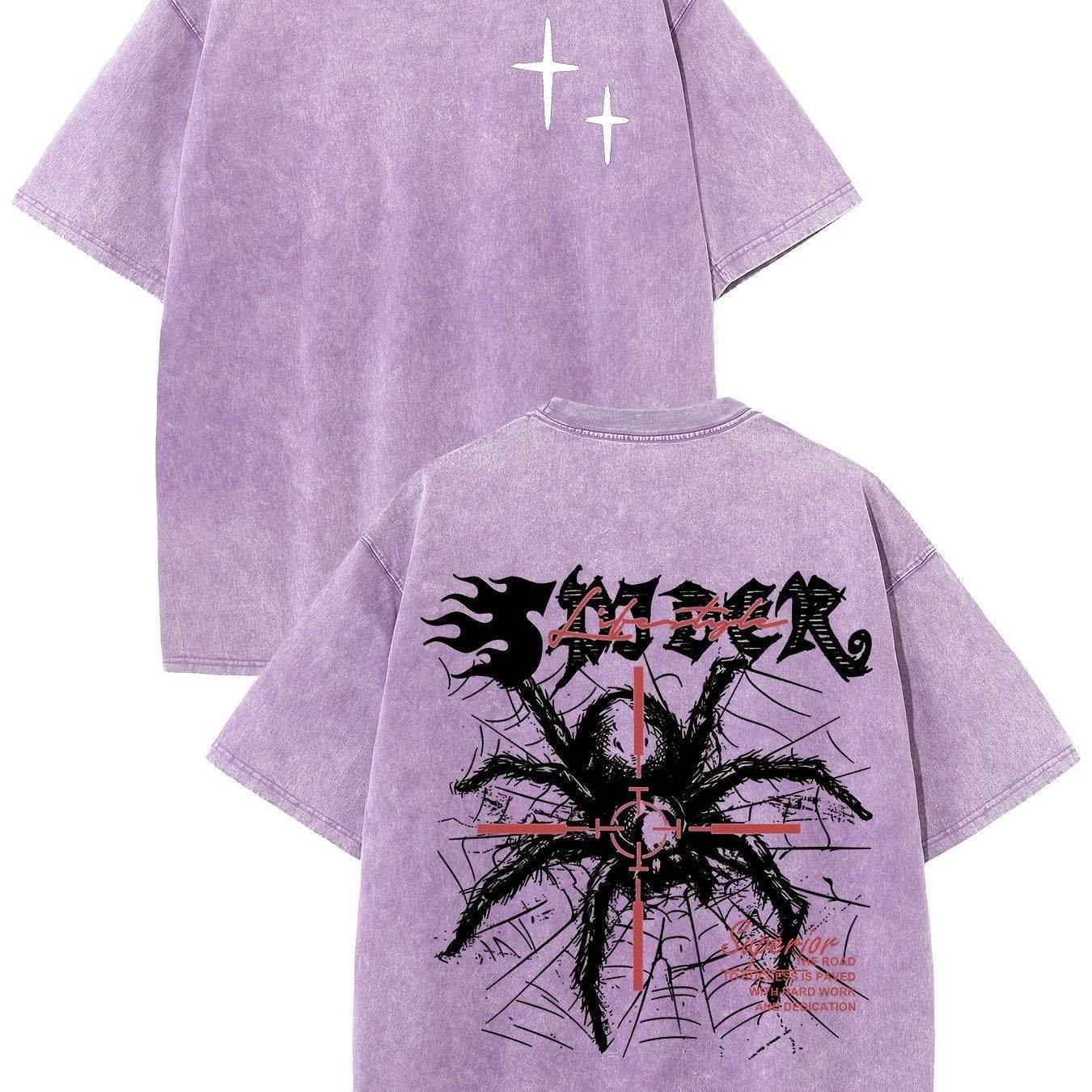 Retro Harajuku Street Spider Double-sided t-shirt - pluto essentials 