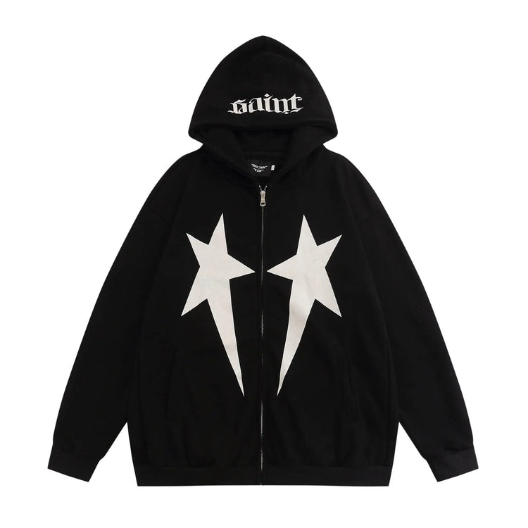 Hip Hop XINGX Printed Hoodie Men - pluto essentials 