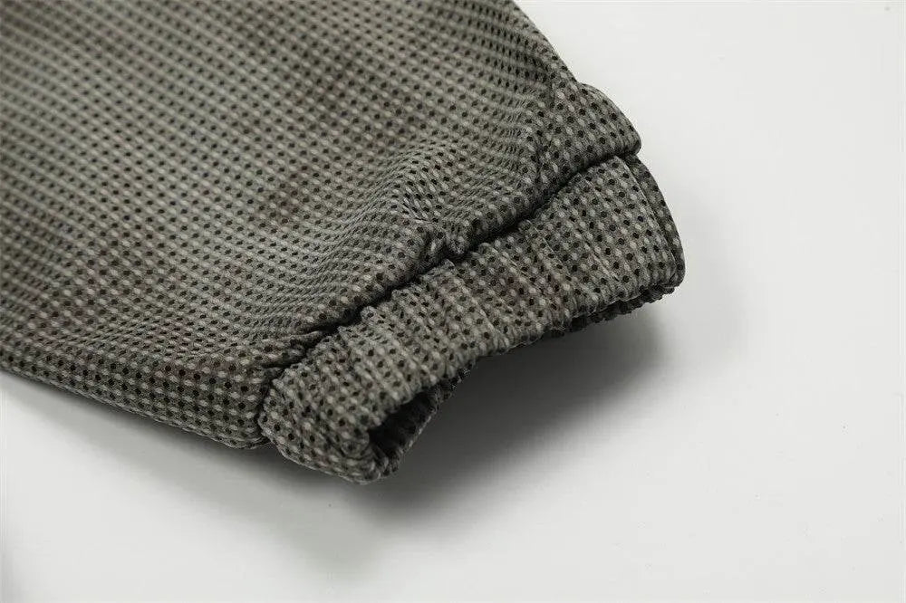 Tie-dyed Stand Collar Hooded Pullover Men&