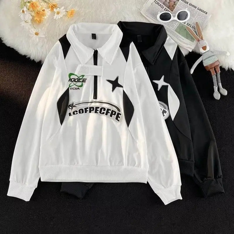 American Retro Printed Sweater For Men - pluto essentials 