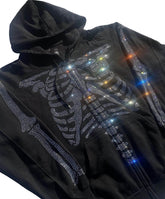 Oversized Glitter Rhinestone Hoodie Women&