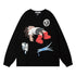 Cartoon Printed Crew Neck Sweatshirt Men - pluto essentials 