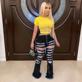 street trend flared denim pants - pluto essentials 