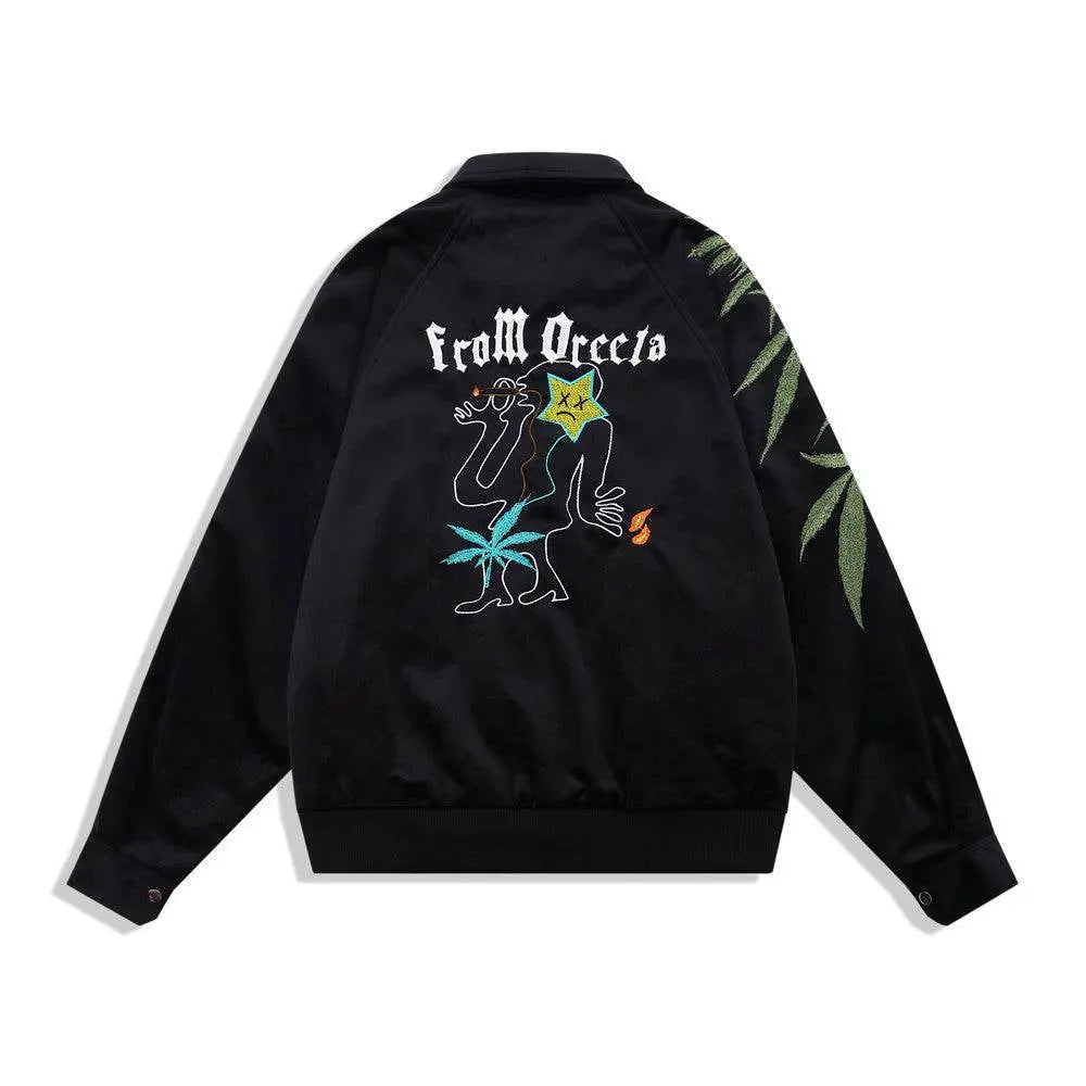 American Hiphop Trend Loose Collar Baseball Uniform - pluto essentials 