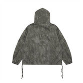 Tie-dyed Stand Collar Hooded Pullover Men&