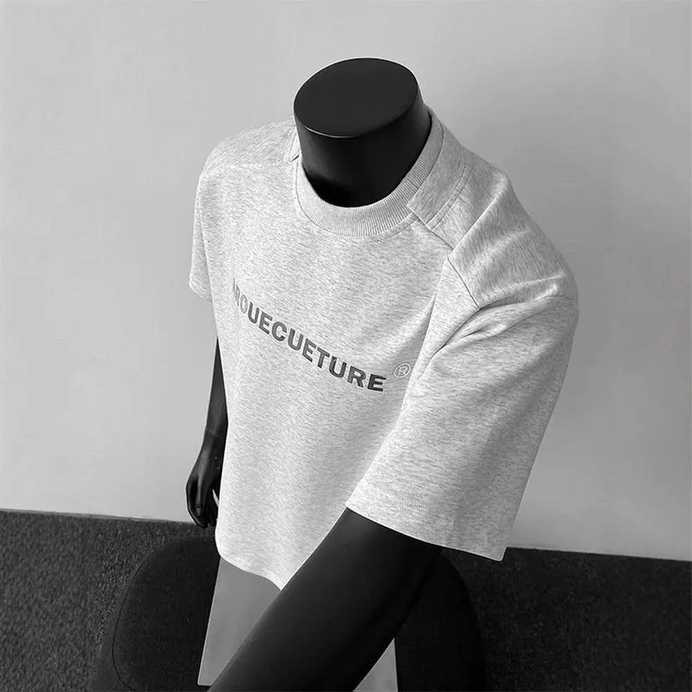 Shoulder Short Sleeve Men Clothing Summer Pu Handsome Heavy - pluto essentials 