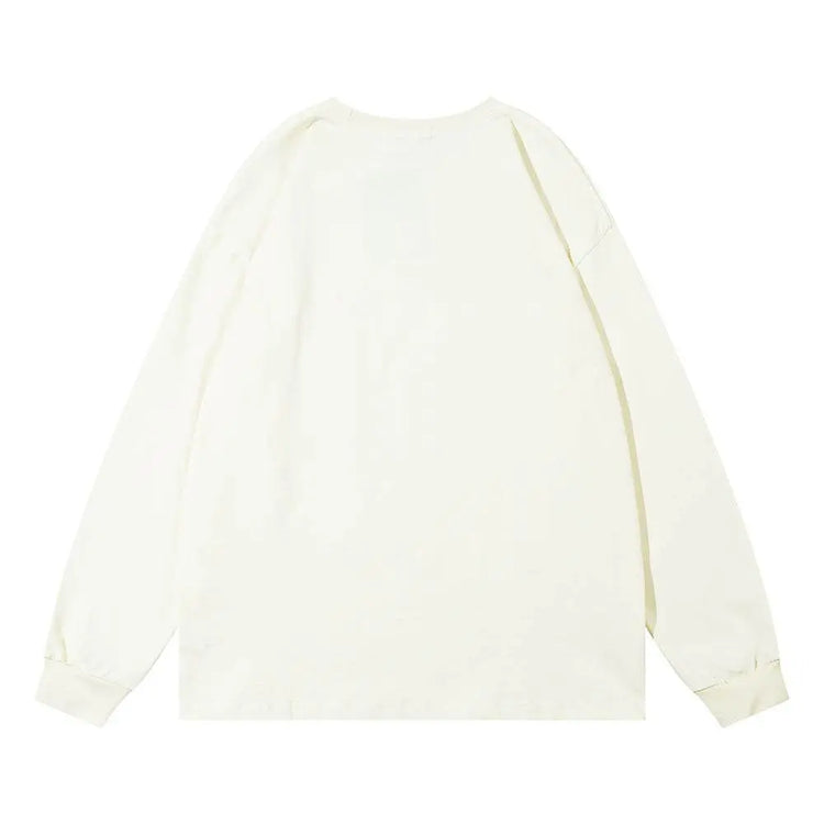 Cartoon Printed Crew Neck Sweatshirt Men - pluto essentials 