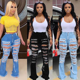 street trend flared denim pants - pluto essentials 