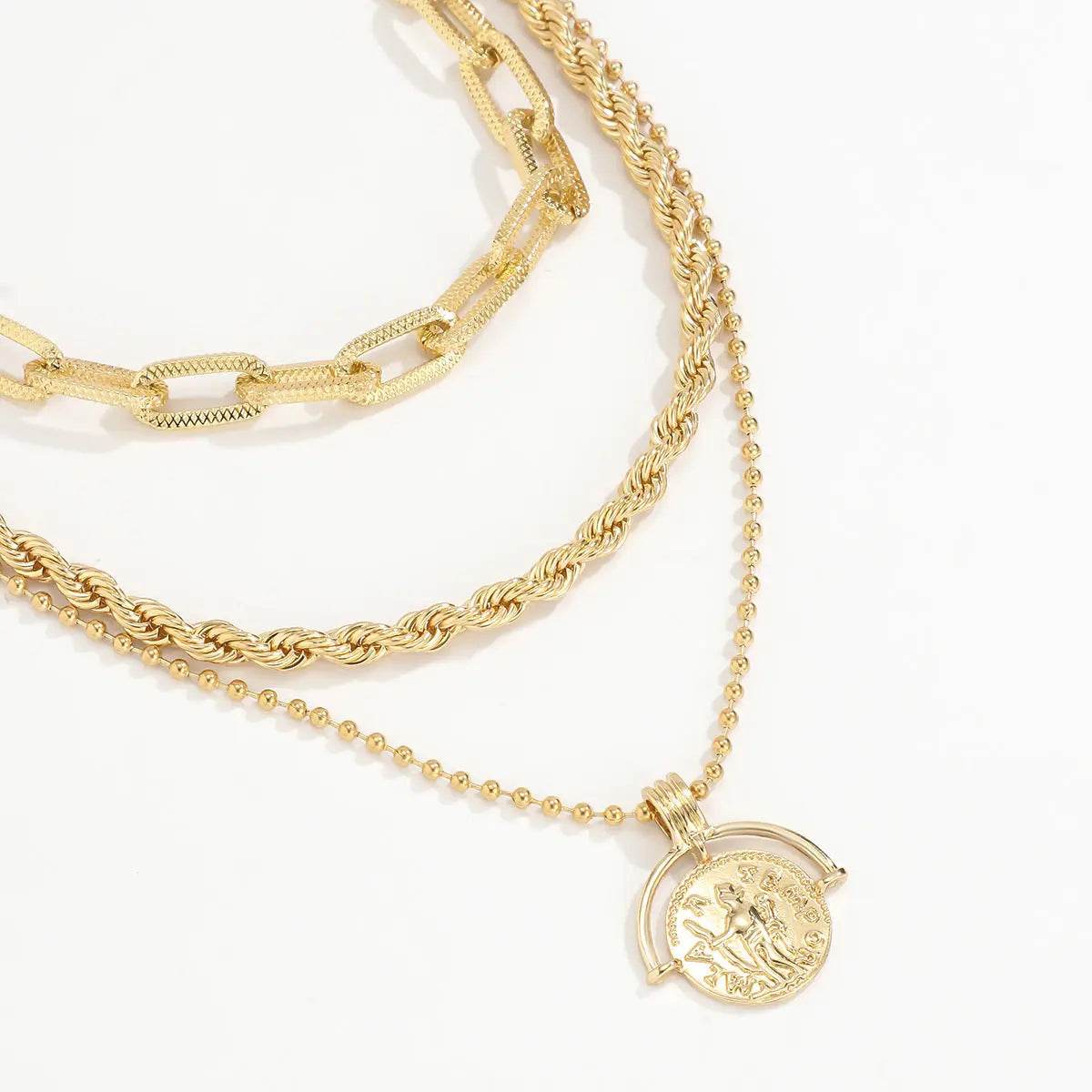 Hip-Hop Punk Style Metal Square Clavicle Necklace Women - pluto essentials 