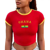 High Street Alphabet Embroidery Street Round Neck Top - pluto essentials 