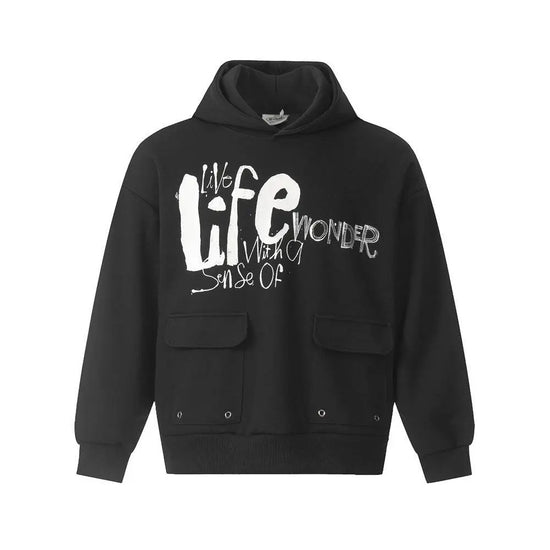 Fashion Graffiti Letters Printed Hoodie Men - pluto essentials 