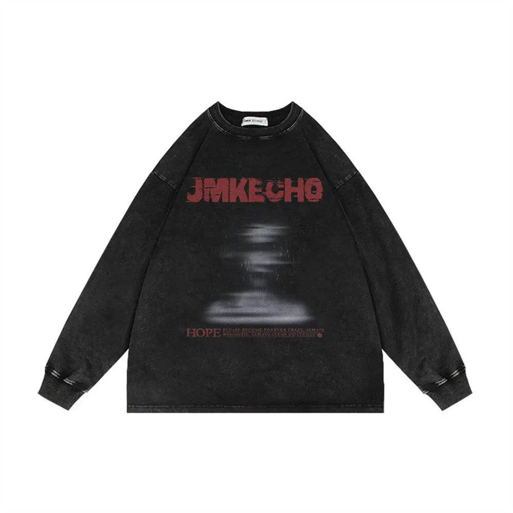 Fashion Printed Loose Sweatshirt Men - pluto essentials 