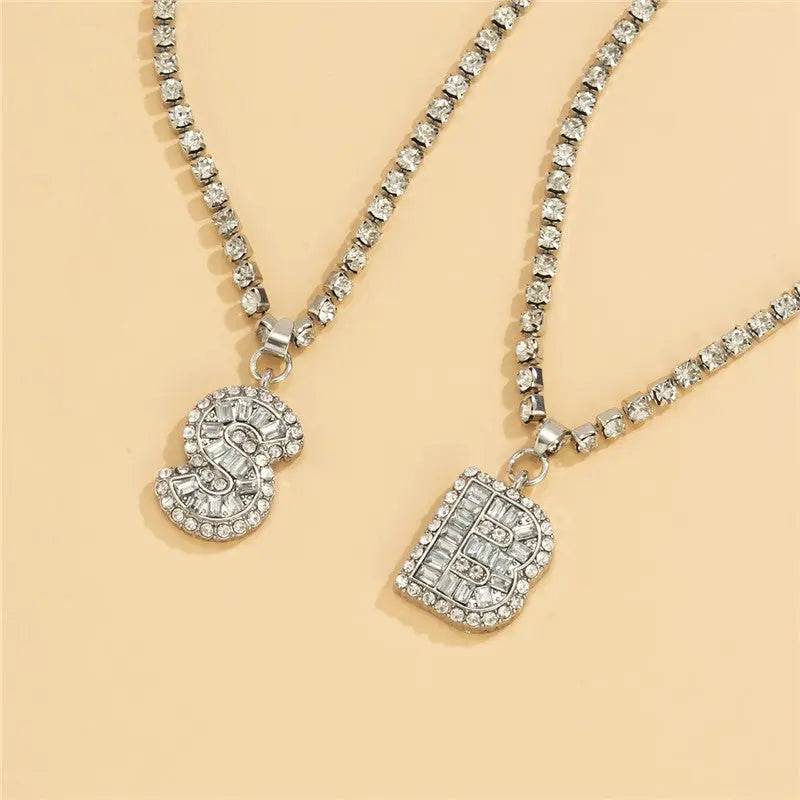Hip-hop Hipster Diss Full Diamond Stacking Necklace Women - pluto essentials 