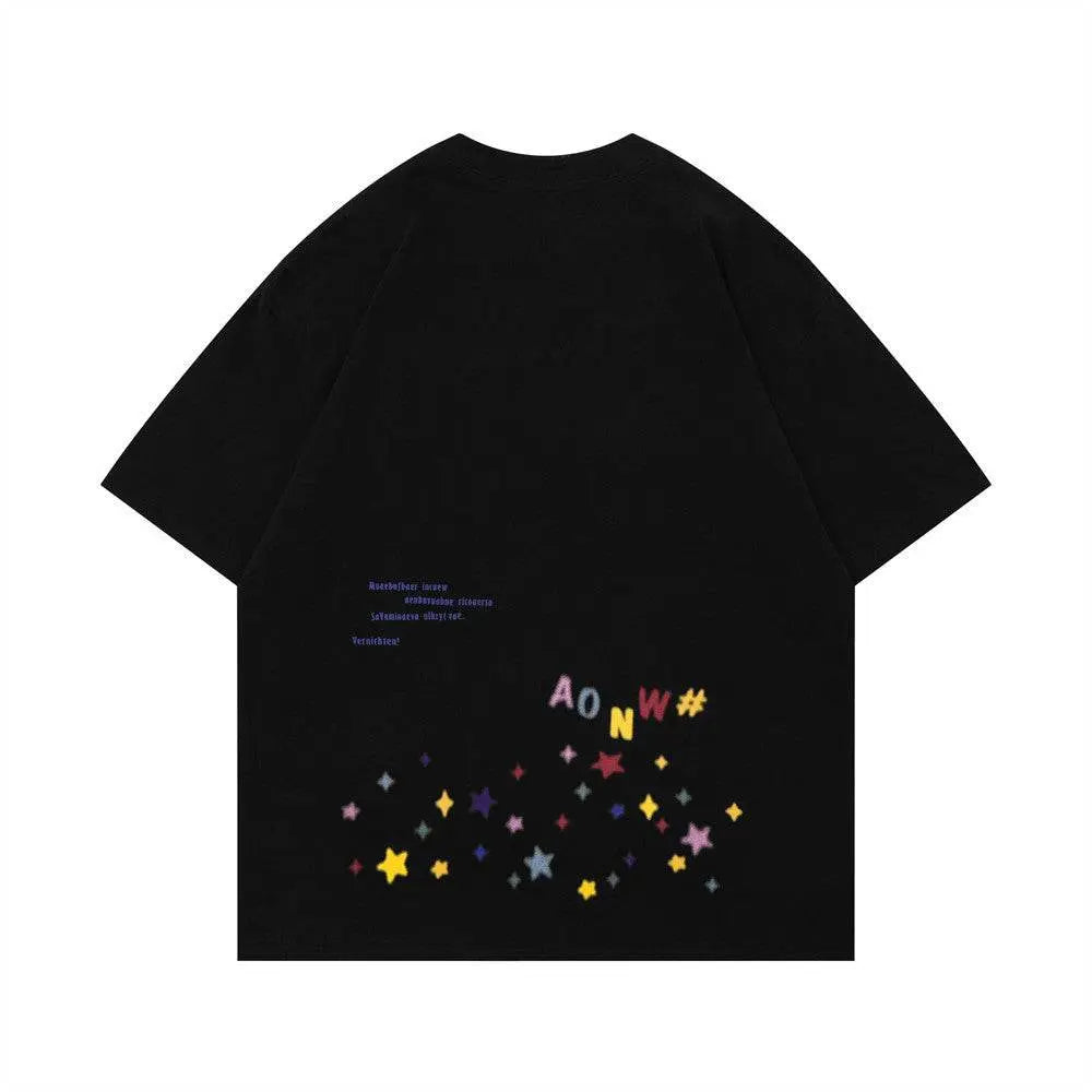 Letter XINGX Printed Short Sleeve Men Clothing Summer Casual - pluto essentials 