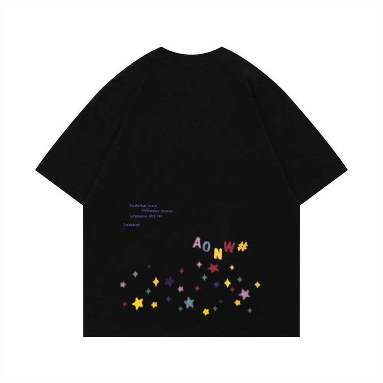 Letter XINGX Printed Short Sleeve Men Clothing Summer Casual - pluto essentials 