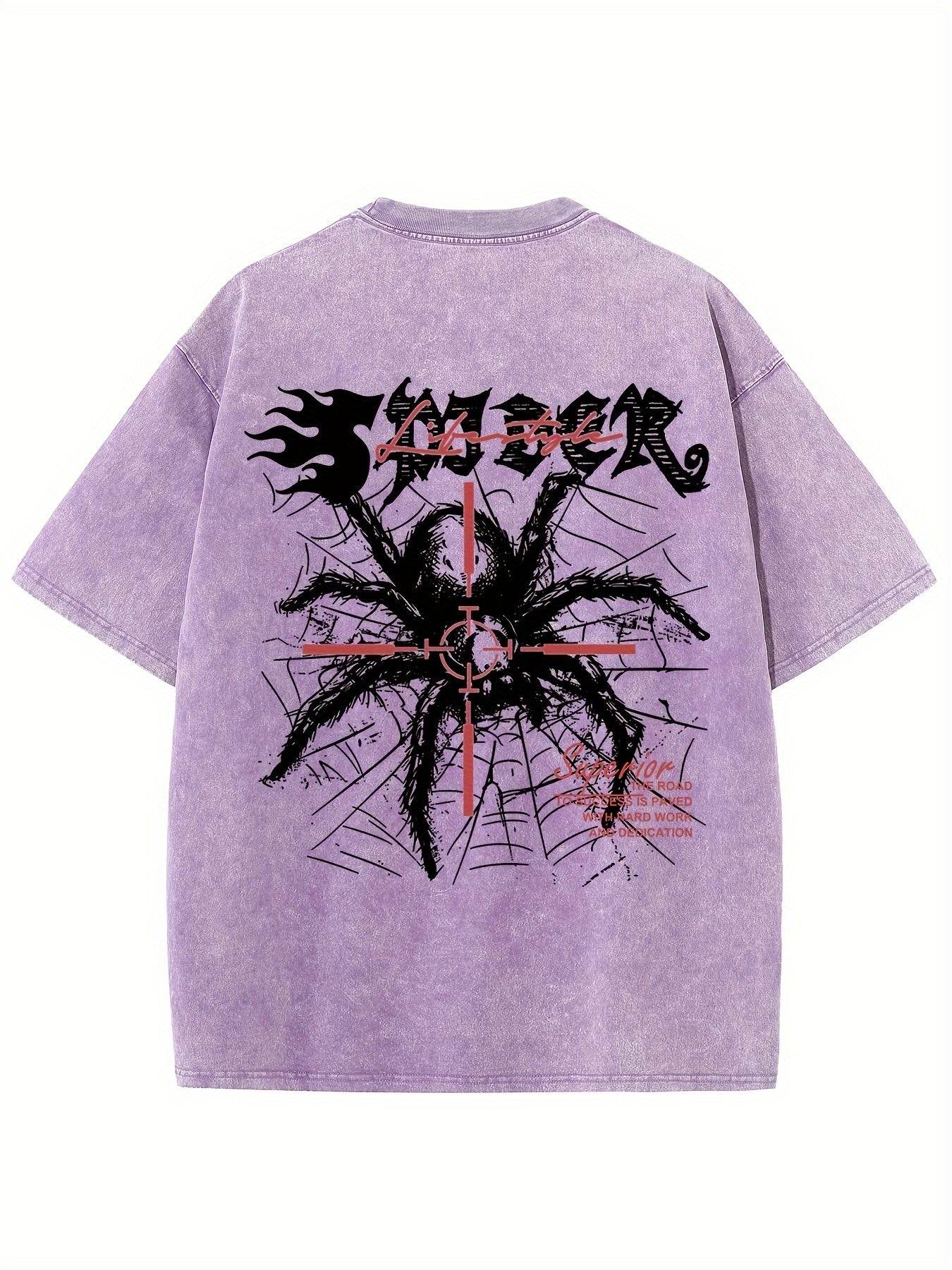 Retro Harajuku Street Spider Double-sided t-shirt - pluto essentials 