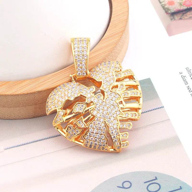 Broken Heart Pendant Hip Hop - pluto essentials 