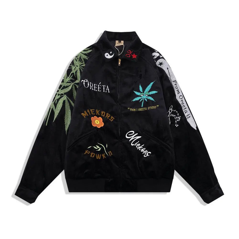 American Hiphop Trend Loose Collar Baseball Uniform - pluto essentials 