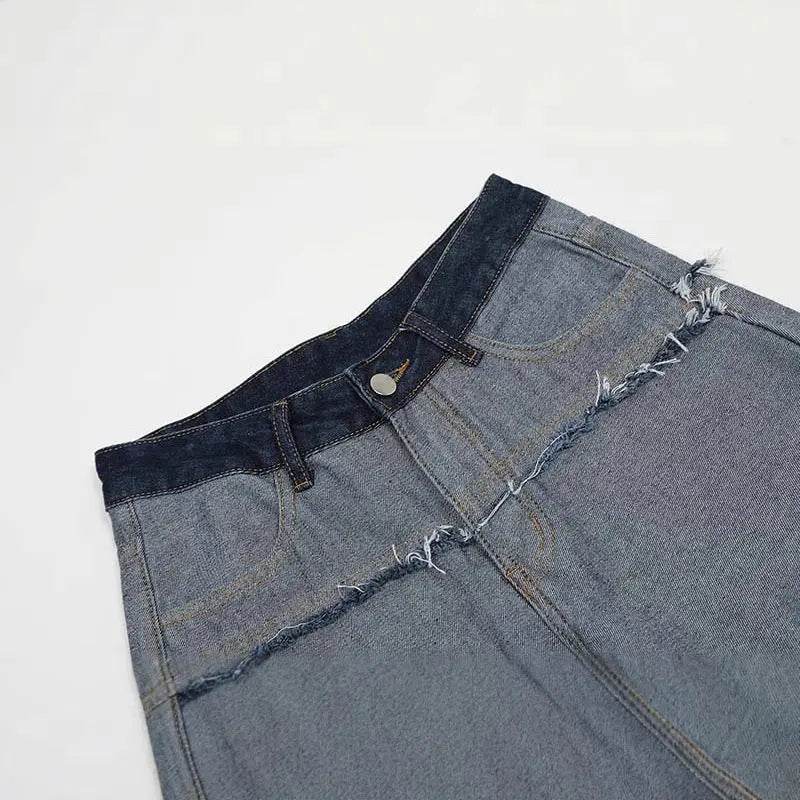 Street Fashion Hip Hop Inside-out Wear Frayed Design Skinny Jeans - pluto essentials 