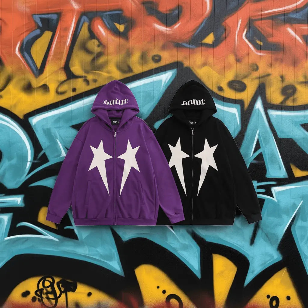 Hip Hop XINGX Printed Hoodie Men - pluto essentials 